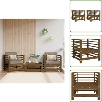 vidaXL The Living Store Sedie da Giardino 2 pz Marrone Ambra in Legno Massello di Pino - Sedie da patio