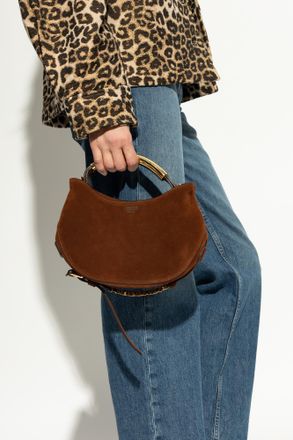 Moschino Suede Handbag, Womens, Brown