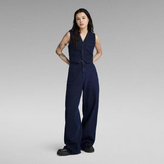 G-Star Womens G-Star RAW Roos High Loose Jeans - Navy Cotton - Size 27W/34L