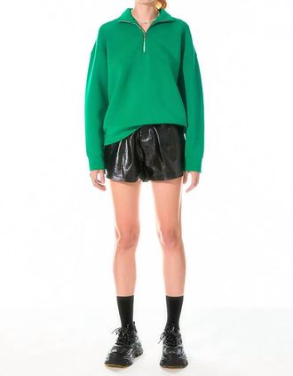 Grey Lab High-Waisted Faux Leather Shorts In Black