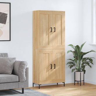 Berkfield Home Highboard Sonoma Oak 69.5x34x180 cm Engineered Wood in Brown