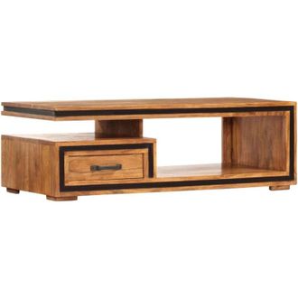 vidaXL Vidaxl - Mesa De Centro De Madera Maciza De Acacia 100x45x33 Cm