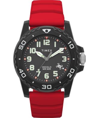 Timex Main Street Mens Red Watch TW5M61000 Silicone - One Size