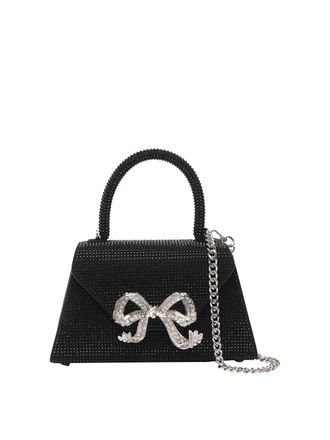 Self Portrait Mini rhinestone bow handbag