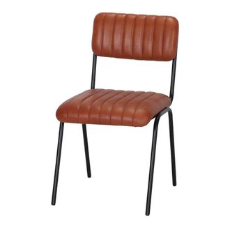 MisterWils Silla De Piel Jenki - Marr&oacute;n,negro - 83x46x55