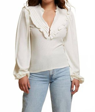 Nation Ltd Quintana Yoked Top In Off White