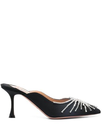 Aquazzura Muiltjes verfraaid met kristallen - Blauw