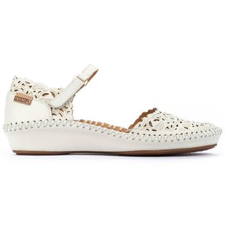 Pikolinos Puerto Vallarta 655-0906 Leather Womens Hook and Loop Sandals - Nata - Size:UK 4-4.5