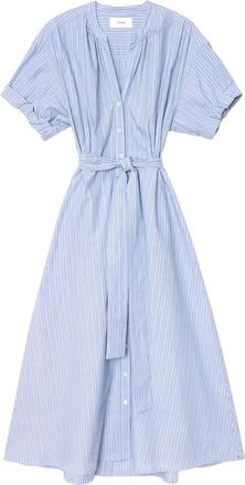 Xirena Gestreepte midi-jurk met ceintuur - Blauw
