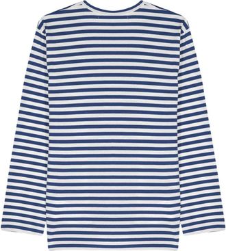Comme Des Gar&ccedil;ons Striped Logo T-shirt - Navy