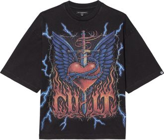 Cult of Individuality Oversized Short Sleeve Crew Neck Tee Heart 260 Grams In Vintage Charcoal