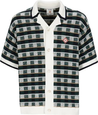 Casablanca Green Mosaic Check Pattern Shirt