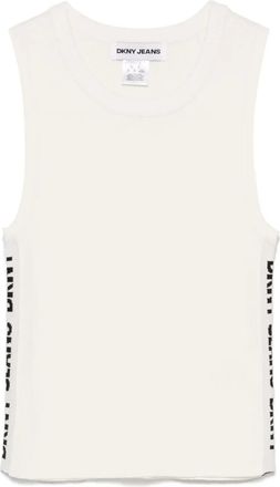 DKNY logo-trim vest - women - Nylon/Cotton - M - White