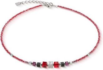 Coeur de Lion Wave Cube Flow Silver Necklace in Red at Nordstrom