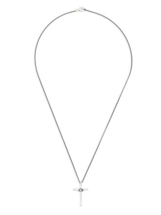 Rosa Maria Collana in argento sterling con pendente croce e diamanti