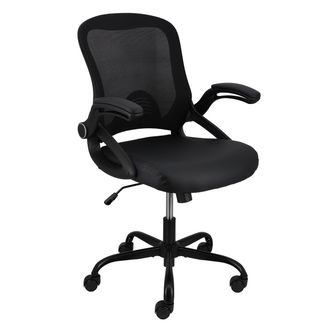 Elama Mid Back Adjustable Mesh and Fabric Office Chair in Black