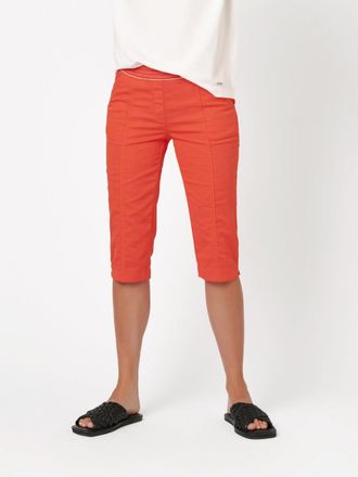 Toni Schlupfhose TONI Sue Jogpant Capri, Damen, Gr. 40, N-Gr, rot (pure rot), Web, Obermaterial: 77% Baumwolle, 20% Polyamid, 3% Elasthan, unifarben, regul