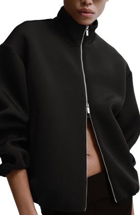 Mango Oversized Bomber Jacket in Black at Nordstrom, Size Medium