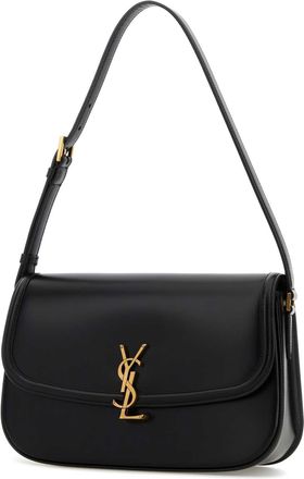 Saint Laurent Womens Solferino Shoulder Bag Black Leather