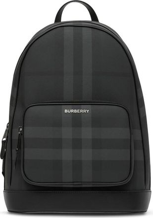 Burberry Charcoal Mens Check Small Backpack