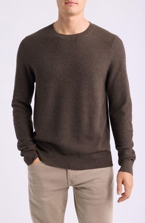 Nordstrom Cotton & Cashmere Sweater in Brown Desert Heather at Nordstrom, Size Xx-Large