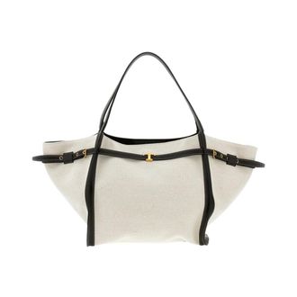 Tod's T Timeless Tote Bag - Dames - Shoppers - Wit - ONE Size - Linnen - Tassen
