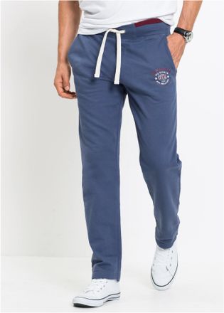 Bonprix Jogginghose BONPRIX, Herren, Gr. 44/46, N-Gr, blau (indigo), Obermaterial: 100% Baumwolle, unifarben, regular fit, Hosen Jogginghose, mit elastischem 