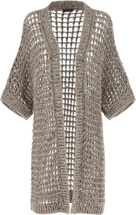 PESERICO Silver Mesh Cardigan