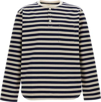 Junya Watanabe Gestreept T-shirt met Lange Mouwen - Heren - Longsleeves - Veelkleurig - M - Katoen - Tops