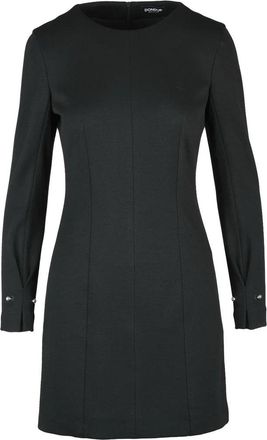 Dondup Sheath Dress Jersey Stretch Zip - Black