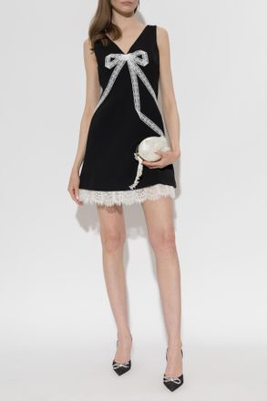 Self Portrait Dress With Lace Trim, Womens, Black