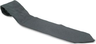 Giorgio Armani Gestreepte zijden stropdas - Zwart