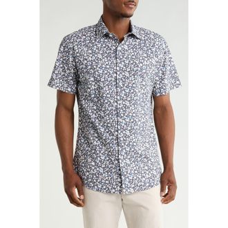 Rodd & Gunn Tory Channel Short Sleeve Cotton Button-Up Shirt in Twilight at Nordstrom Rack, Size Xx-Large