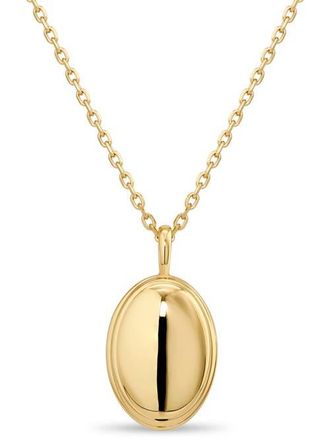 Devata Contour-lined Dome Pendant Necklace in Gold Plated Sterling Silver in Yellow Gold at Nordstrom, Size 18