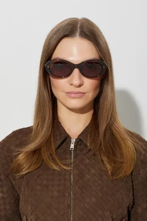 Bottega Veneta Sunglasses, Unisex, Brown