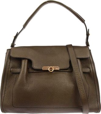 Ferragamo Hortense Convertible Satchel Leather Brown Leather Handbag (Pre-Owned)