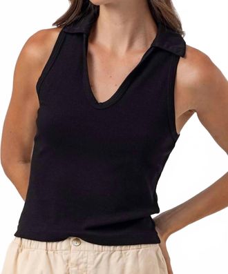 Sundays Kaia Polo Tank Top In Black