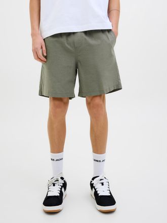 Jack & Jones Shorts JACK & JONES JPSTJAIDEN JJSUMMER JOGGER SHORT SN, Herren, Gr. S, N-Gr, agave gr&uuml;n detail:solid, Twill, Obermaterial: 74% Baumwolle, 26% Leinen,