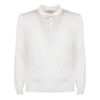KANGRA Polo Shirts, male, White, Size: 2XL Silk and Cotton Blend Polo Shirt
