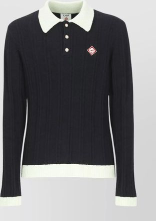 Casablanca cotton polo shirt with contrasting collar