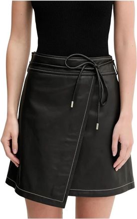 Paul Smith Leren Minirok - Dames - Leren & Su&egrave;de rokken - Zwart - S - Leer - Rokken