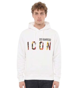 Dsquared2 White Graphic Logo Hoodie