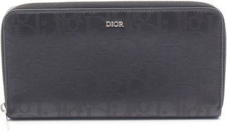 Dior Black Leather Long Wallet (Bi-Fold) (Pre-Owned)