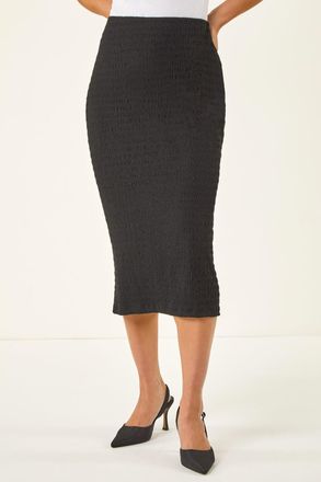 Roman Textured Midi Skirt