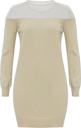 Maison Margiela Long Sleeve Dress - Dames - Korte kleedjes - Beige - XS - Katoen - Kleedjes