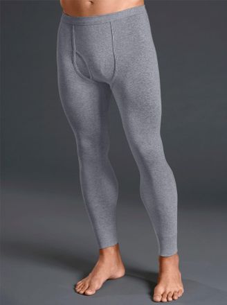 Kings Club Lange Unterhose KINGS CLUB, Herren, Gr. 10, 2 Stk., grau (grau, meliert), 100% Baumwolle, Unterhosen Lange Unterhose