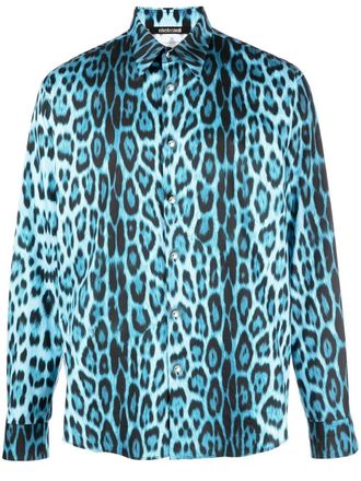 Roberto Cavalli Camicia con stampa - Blu