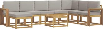 vidaXL Conjunto De Sof&aacute;s De Exterior 9 Uds. Blanco Y Gris Claro Vidaxl