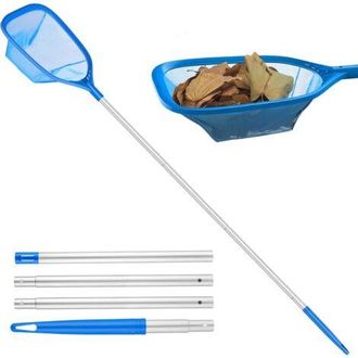 OEM Limpieza De Piscinas, Skimmer De Superficie De 150 Cm, Skimmer De Fondo Con Mango De Aluminio Estable De 1,14 M, 13 Cm De Profundidad