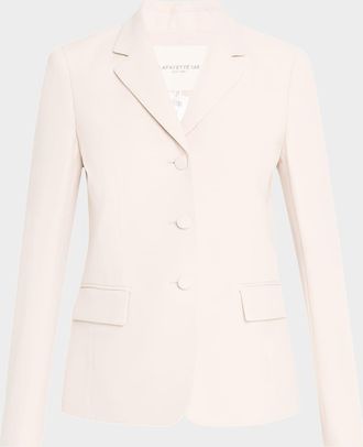 Lafayette 148 New York Three-Button Pickstitch Academy Blazer